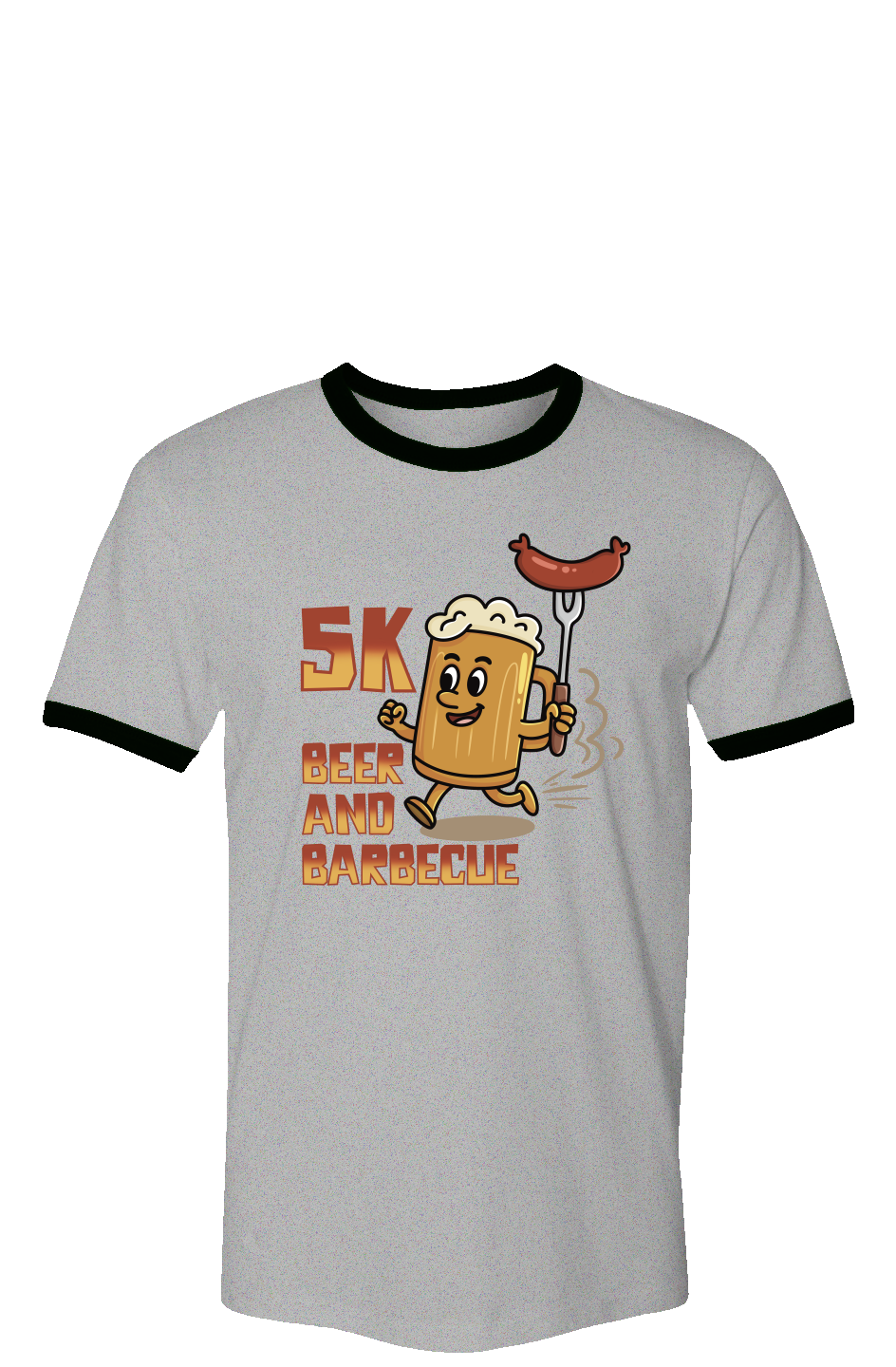 Beer and BBQ 5K Run Ringer Tee