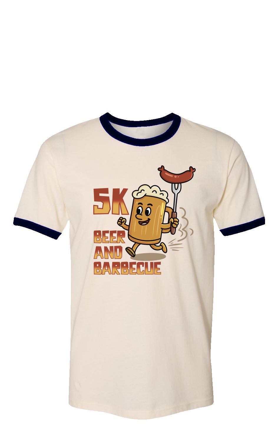 Beer and BBQ 5K Run Ringer Tee