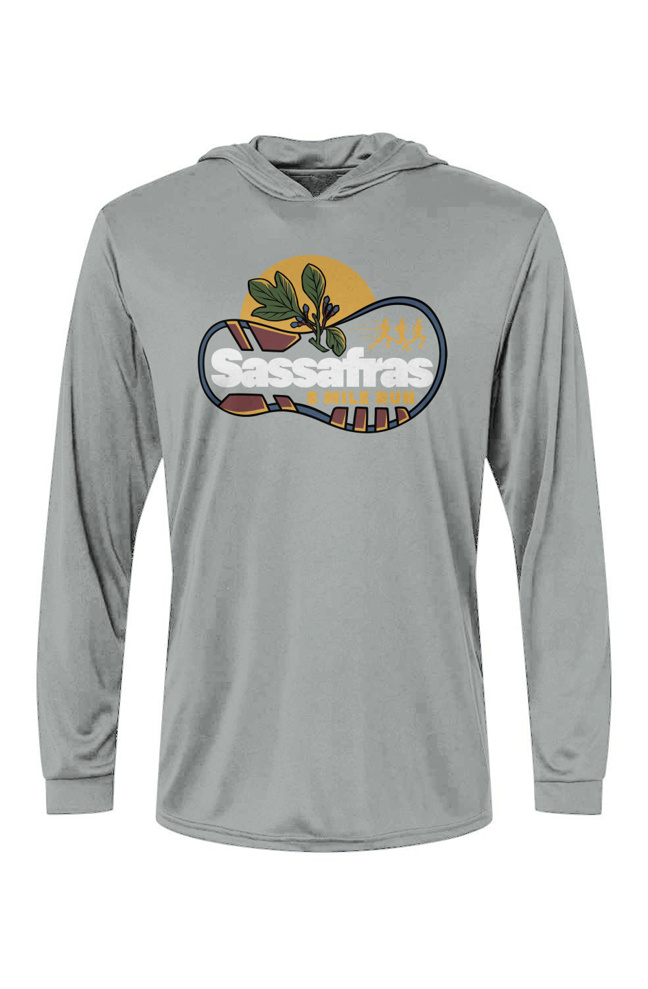 Sassafras 8 Mile Road Race Bahama Hooded L/S Performance Tee