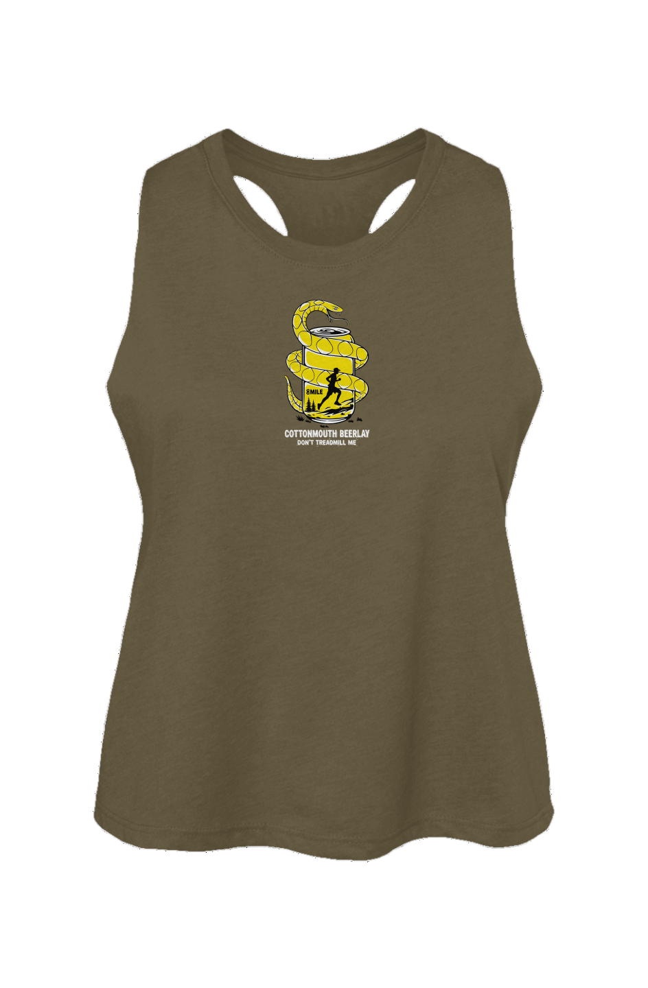 Cottonmouth Beer Relay Racerback Cropped Tank