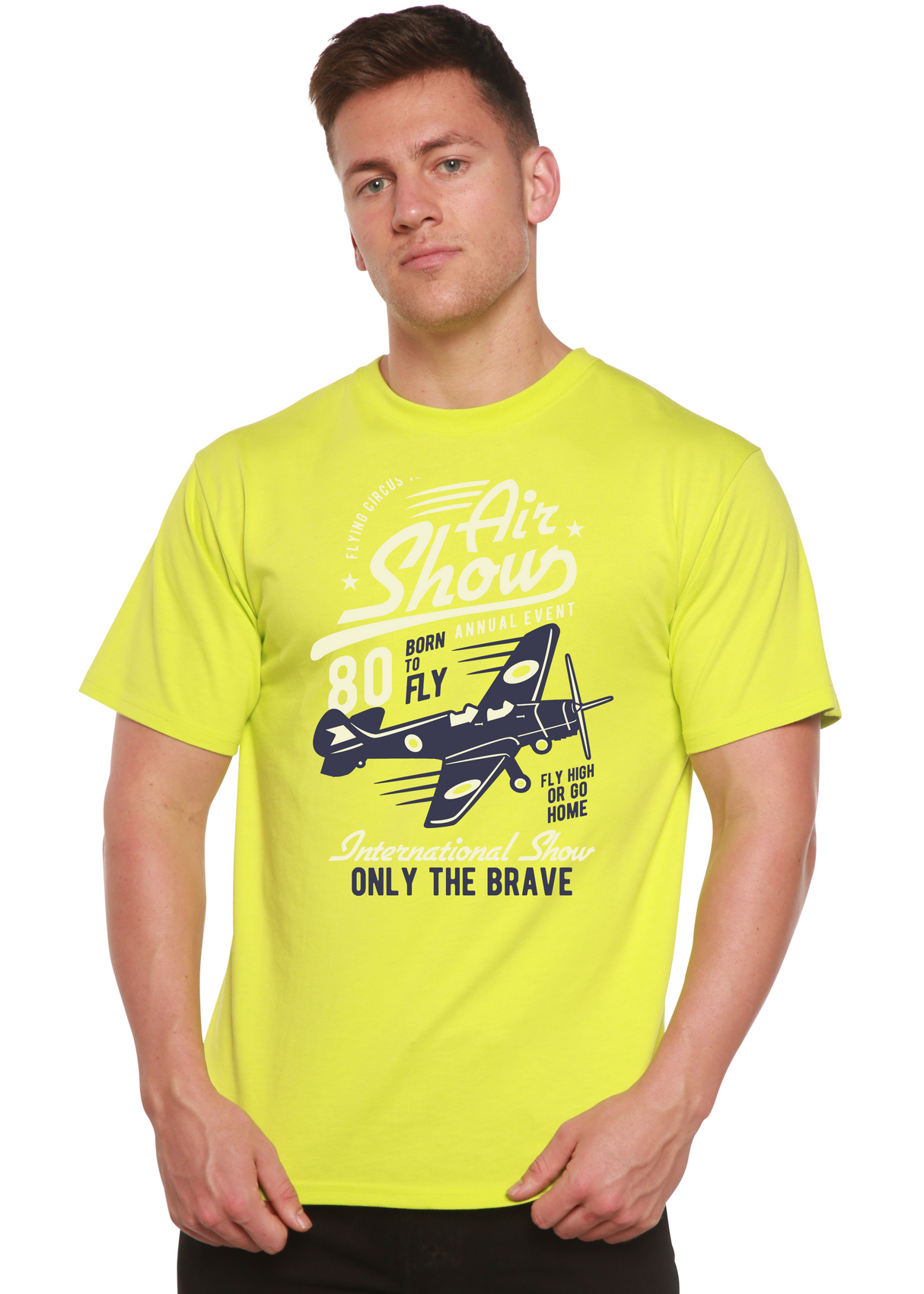 Air Show Men's Bamboo Viscose/Organic Cotton Short Sleeve Graphic T-Shirt