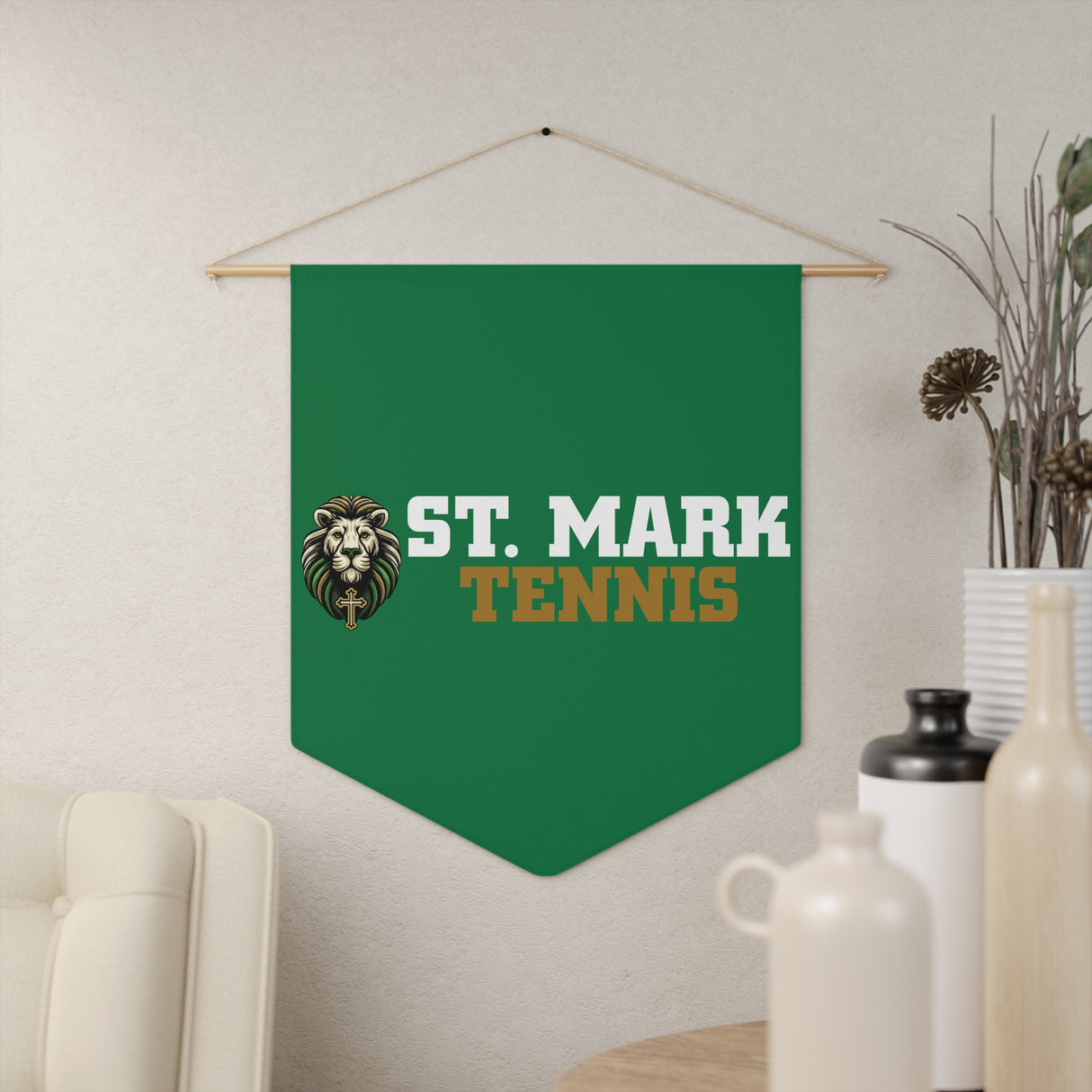 St. Mark Catholic Tennis Pennant Banner