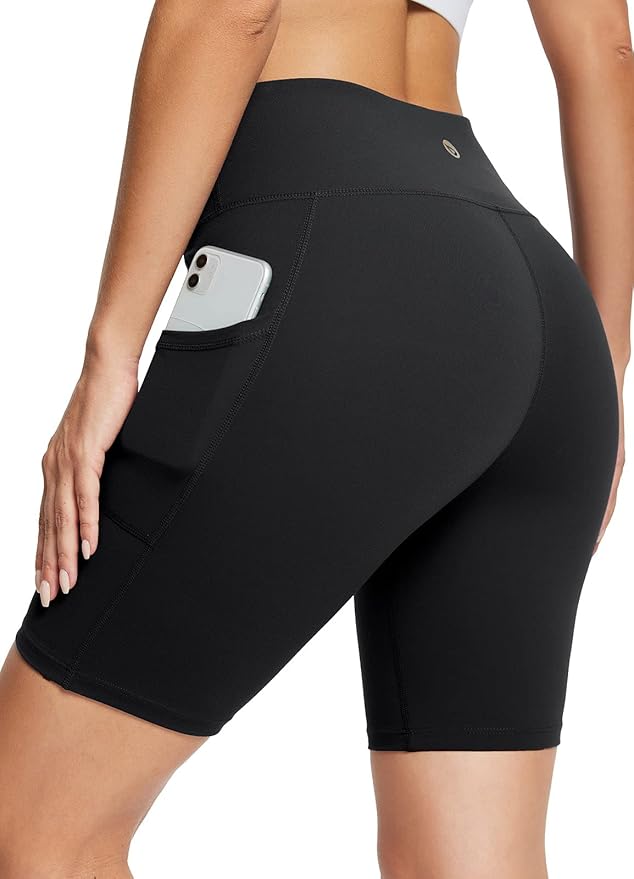 baleaf Women's 8"/ 5"/ 3" Biker Shorts High Waist Yoga Workout Gym Running Volleyball Spandex Shorts with Pockets