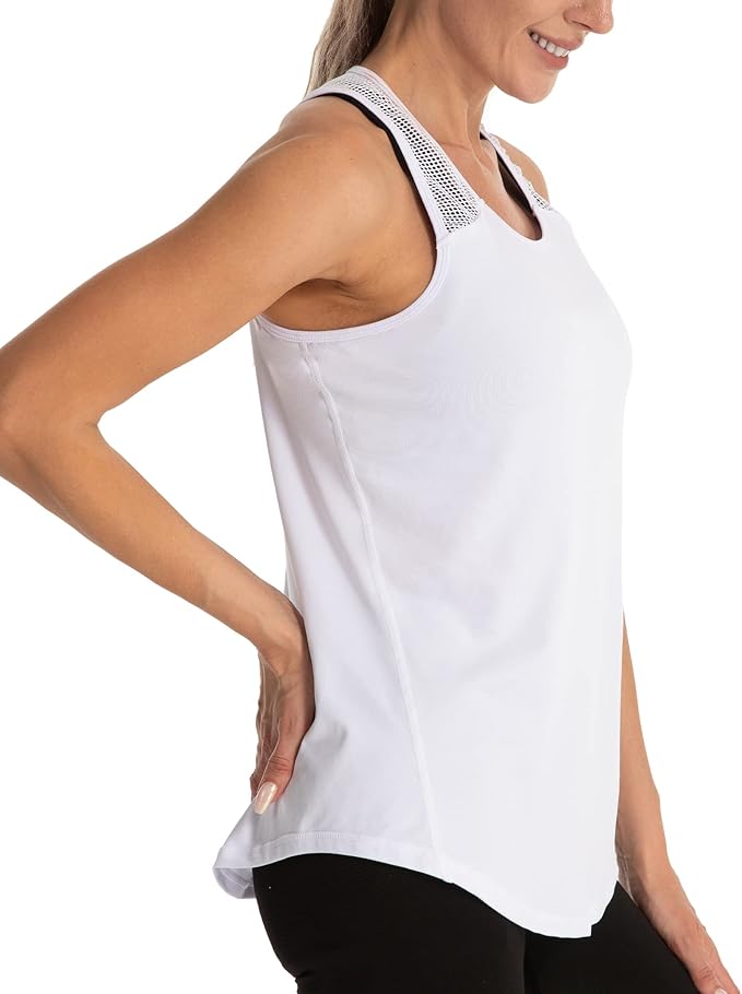 Aeuui Womens Workout Tops for Women Racerback Tank Tops Mesh Yoga Shirts Athletic Running Tank Tops Sleeveless Gym Clothes