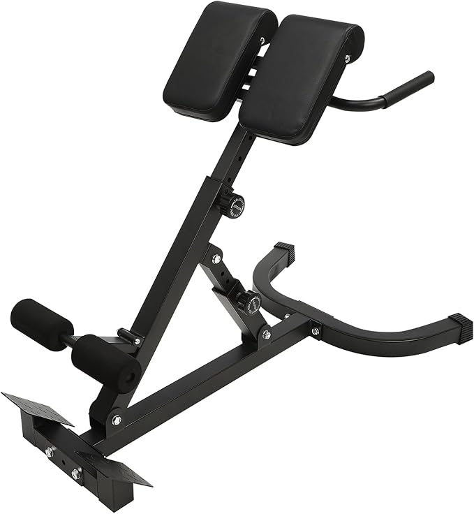 Roman Chair, Hyperextension Bench Roman Chair Adjustable Back Extension Machine Lower Back Exercise Equipment Multi-Functional Workout Bench for Home Gym Full Body Abs Glutes Core Muscles
