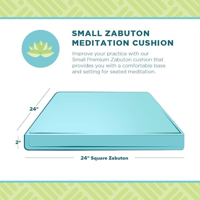 Bean Products Meditation Cushion - Zabuton Meditation Pillows for Sitting on Floor, Yoga Cushion, Cotton Yoga Pillow, Zen Kneeling Prayer Pad- Made in USA - Standard 24x24x2, Earth
