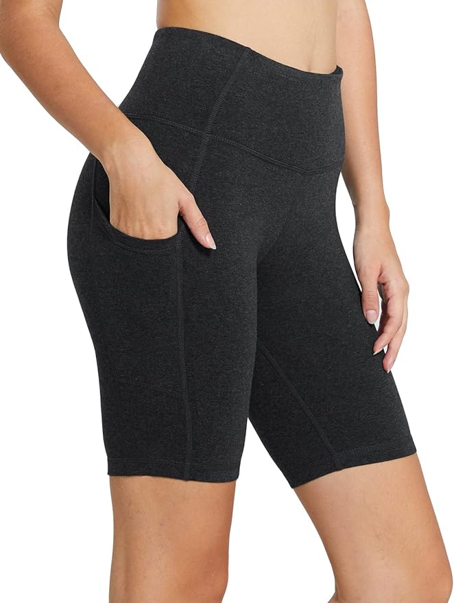 baleaf Women's 8"/ 5"/ 3" Biker Shorts High Waist Yoga Workout Gym Running Volleyball Spandex Shorts with Pockets