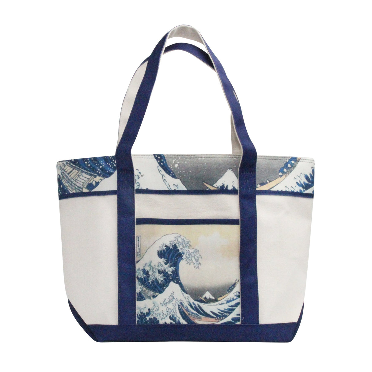 Hokusai the Great Wave Large Canvas Boat Tote – Zipper Top & Pockets