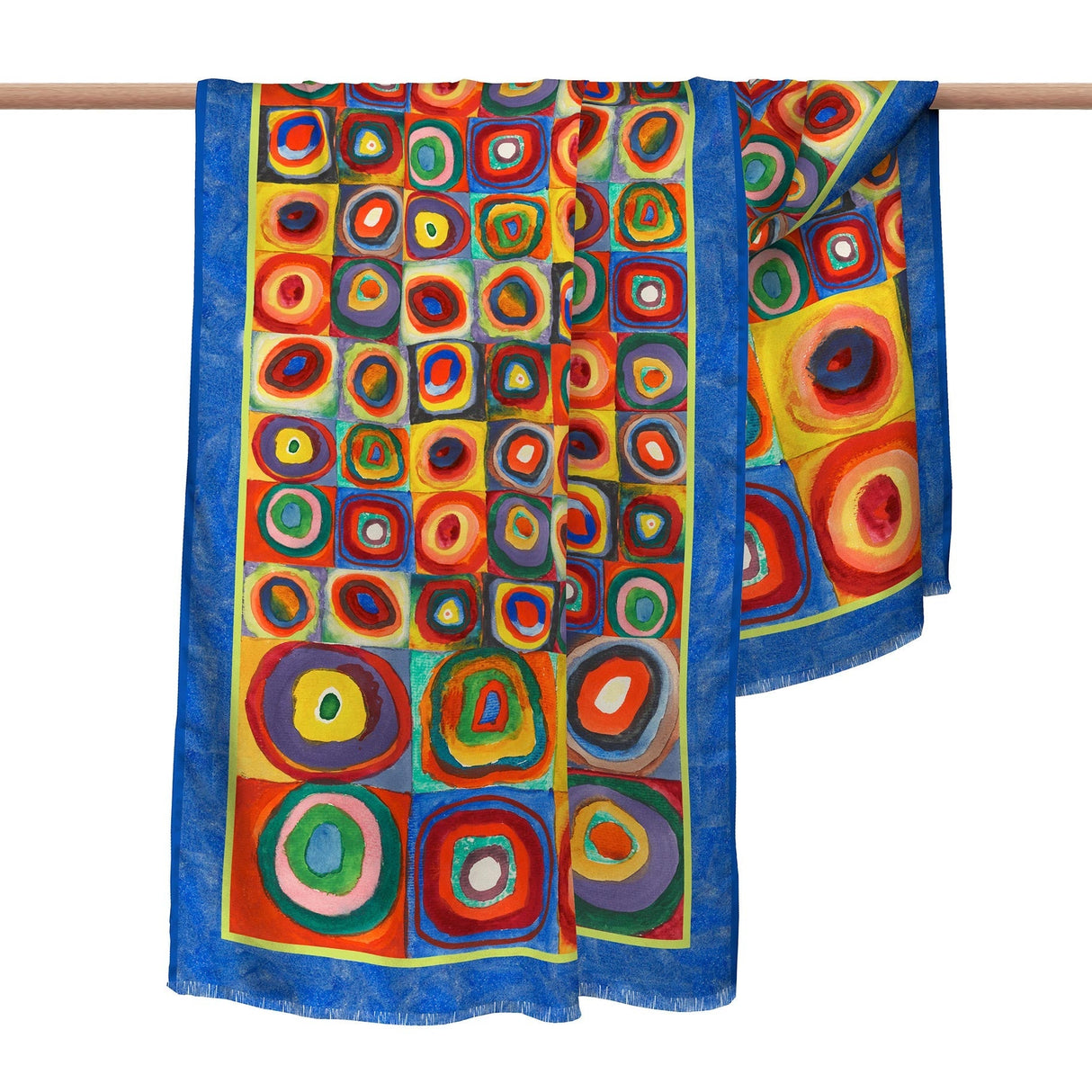 Kandinsky Circles Silk Blend Shawl – Lightweight Dressy Wrap for Women