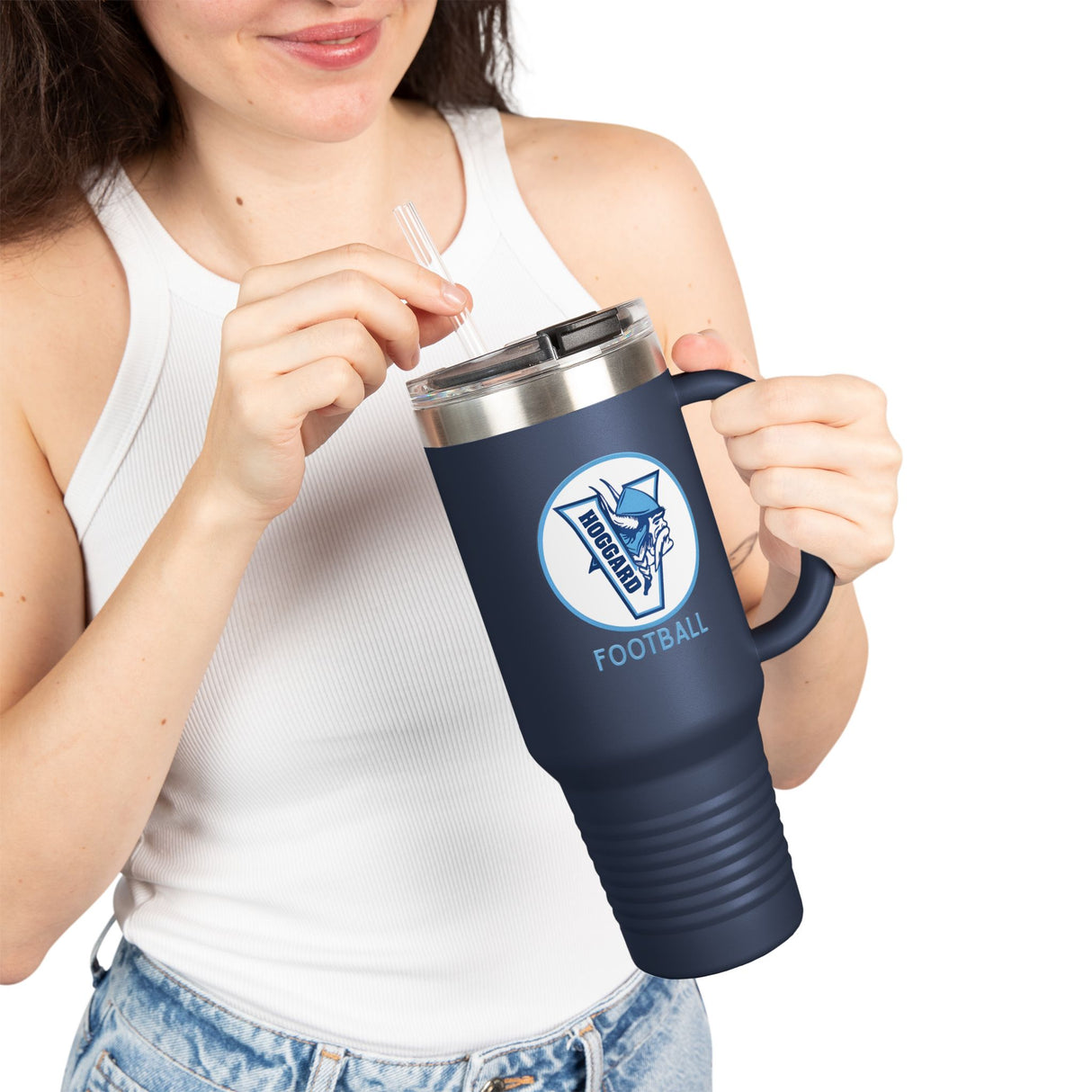 Hoggard Vikings Football 40oz Insulated Stainless Steel Tumbler