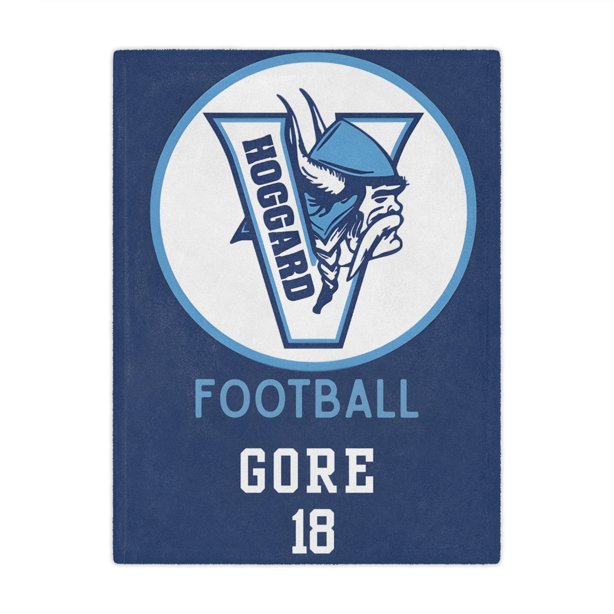 Hoggard Vikings Football Minky Blanket — Custom Name + Team Number
