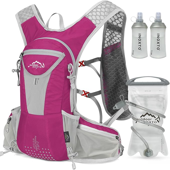 Hydration Pack Backpack, Lightweight Water Backpack with 2L Leakproof Hydration Bladder Daypack for Men Women,Running Hydration Vest for Outdoor Trail