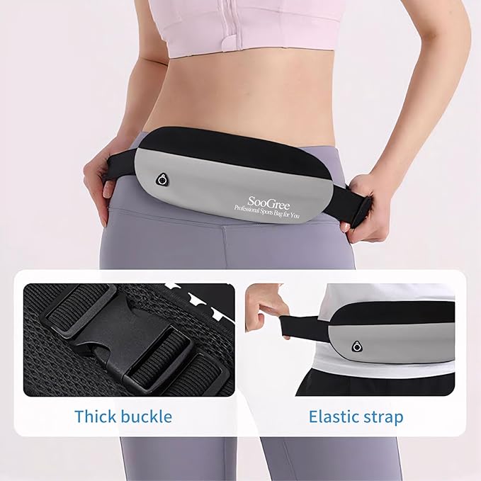 Slim Fanny Packs for Women Men,Waterproof Waist Pack with Reflective Strip Adjustable Strap,Running Belt for Sports Workout Cycling Hiking, Casual Hands-Free Wallets Phone Bag (Style 5)