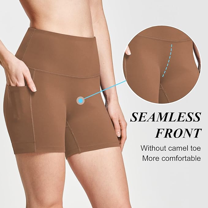 baleaf Women's 8"/ 5"/ 3" Biker Shorts High Waist Yoga Workout Gym Running Volleyball Spandex Shorts with Pockets
