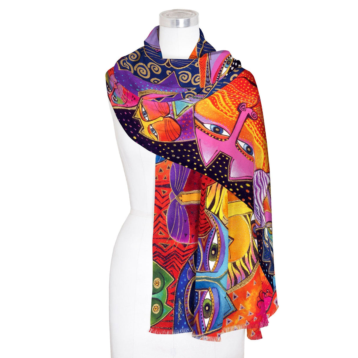 Laurel Burch Fantasticats Silk Blend Shawl – Lightweight & Elegant Evening Wrap