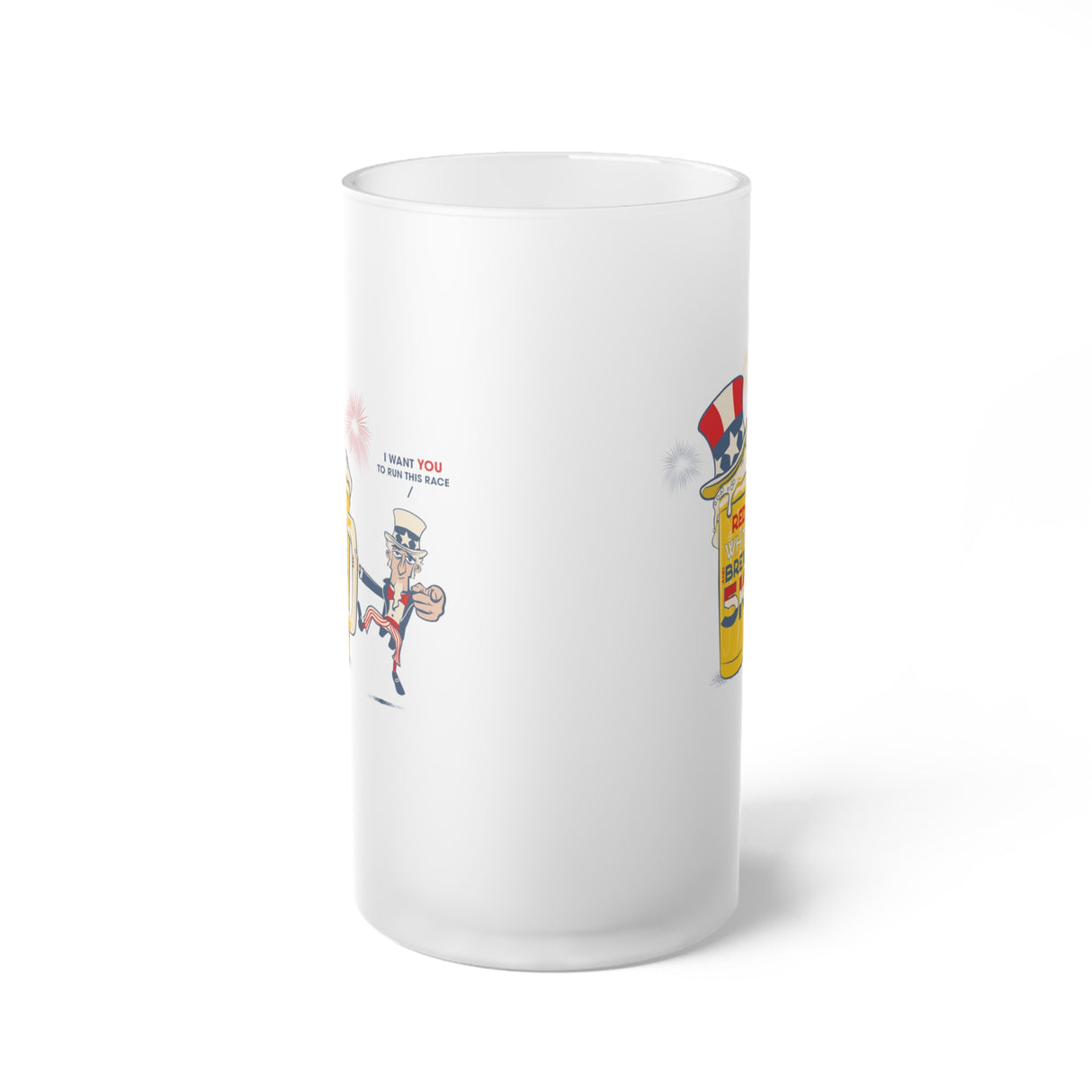 Red White & Brew 5K Frosted Glass Beer Mug - 16 oz