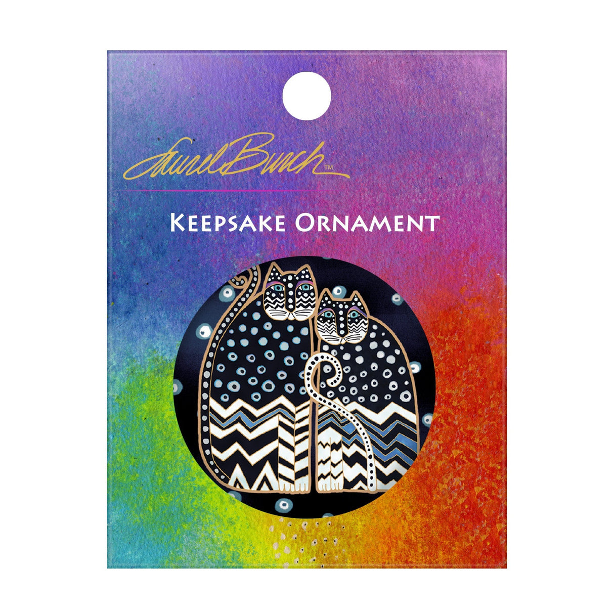 Laurel Burch Polka Dot Gatos Porcelain Keepsake Ornament – Flat Ceramic, Gift-Ready