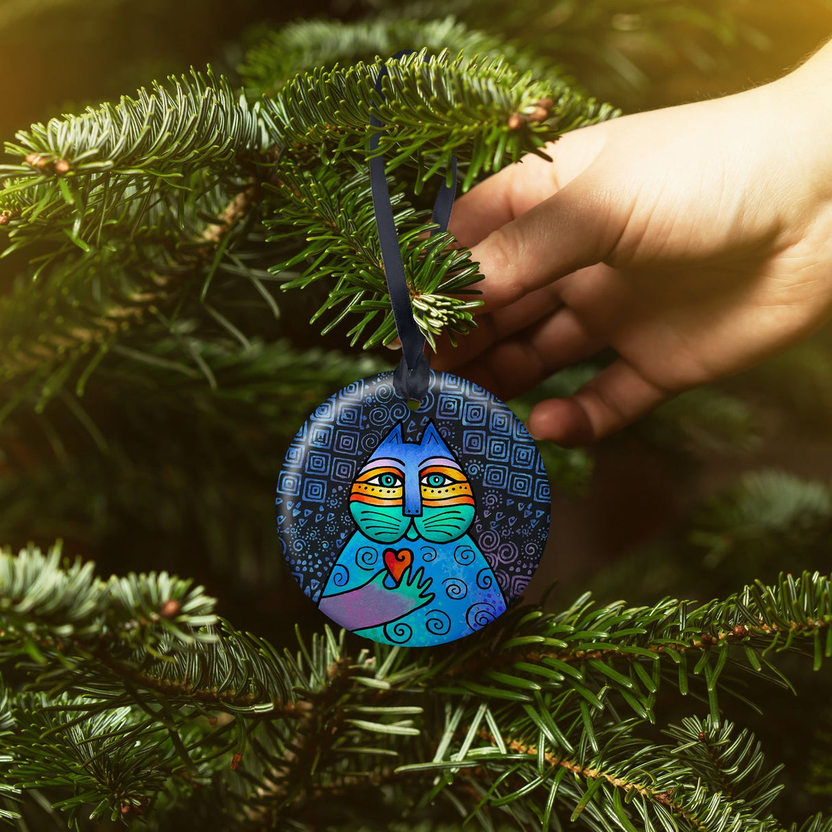 Laurel Burch Wishing Love Porcelain Keepsake Ornament – Flat Ceramic, Gift-Ready
