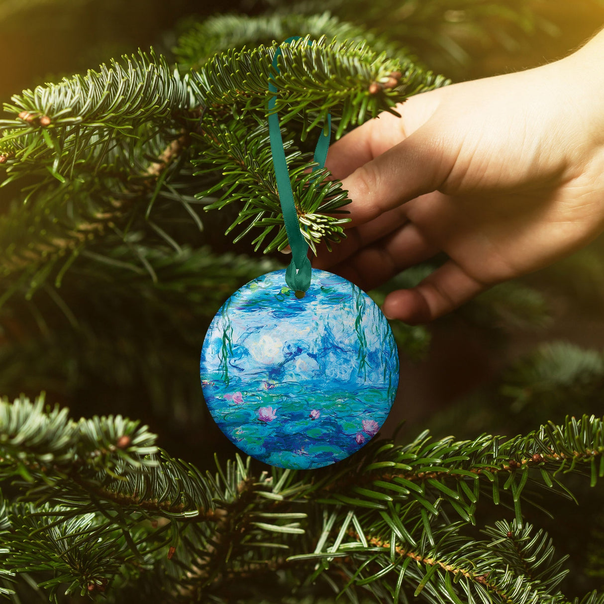 Monet "Nymphéas" Porcelain Keepsake Ornament – Flat Ceramic, Gift-Ready