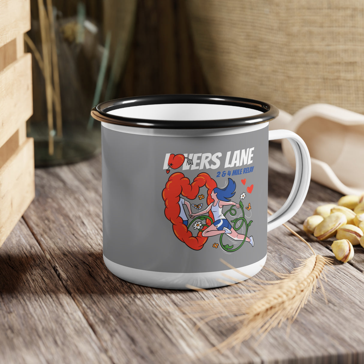 Lovers Lane 2 Mile & Relay Enamel Camp Cup - 12 oz