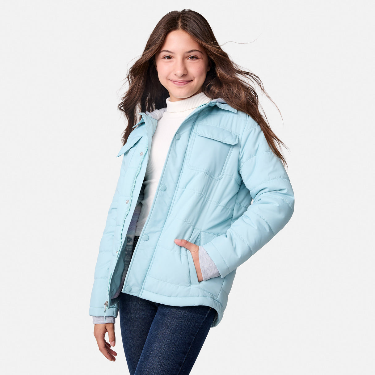 Girls' Trail Puffer Hoodie Shacket