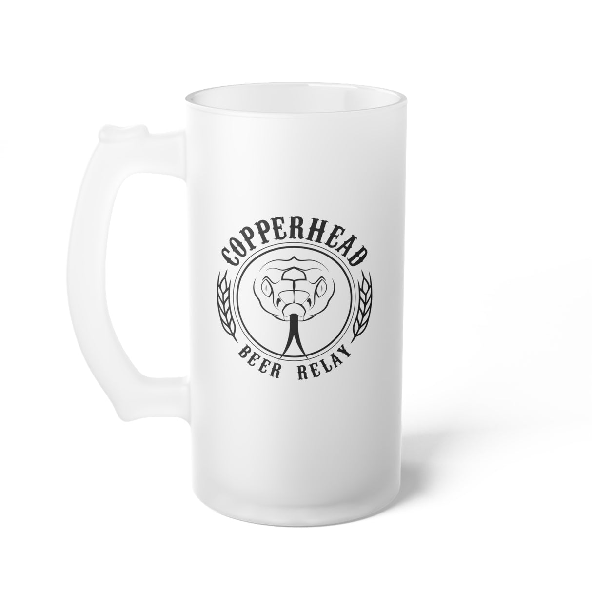 Copperhead Beer Relay Frosted Glass Beer Mug - 16 oz