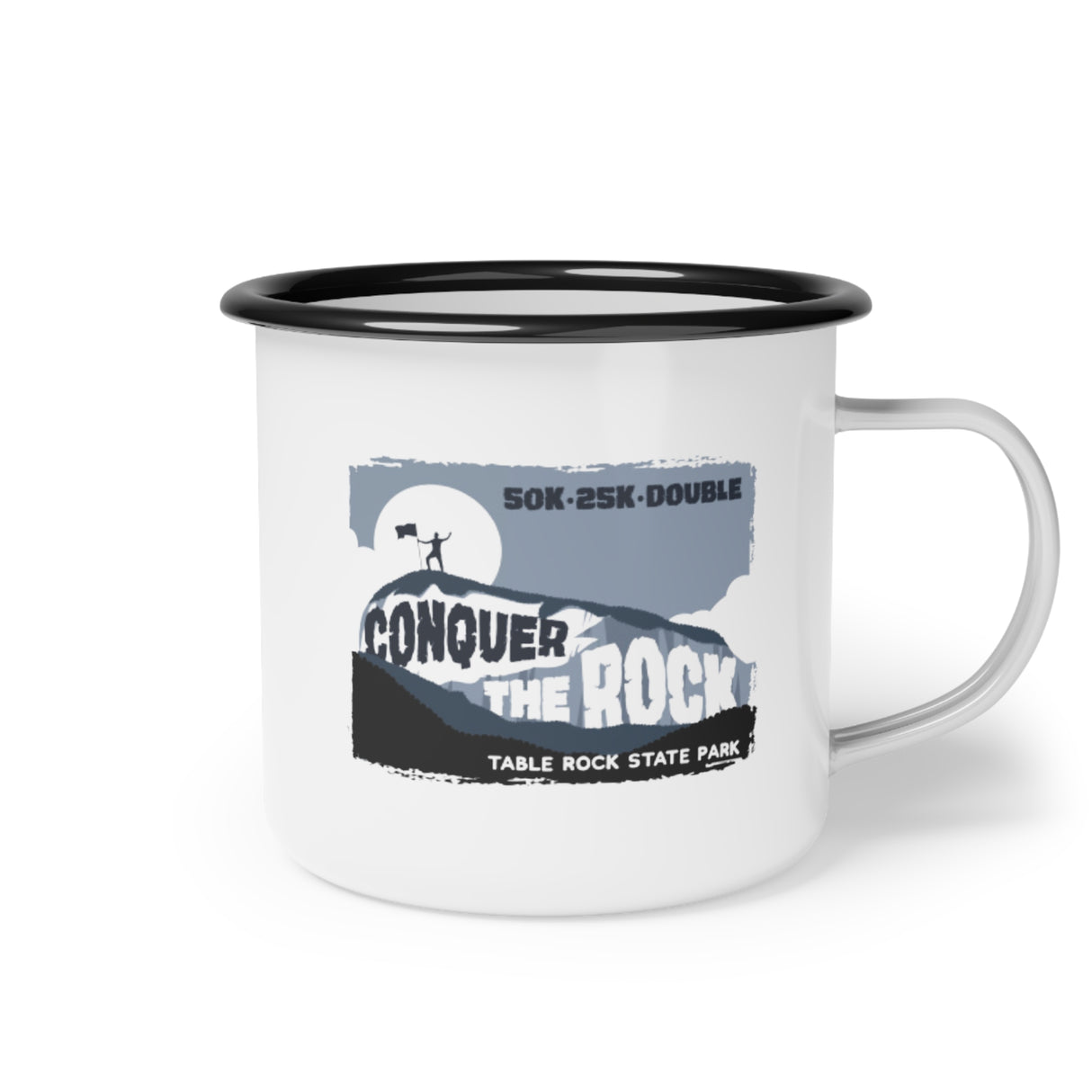 Conquer the Rock Enamel Camping Mug - 12 oz