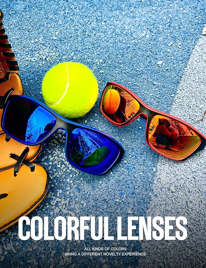 KALIYADI Polarized Sunglasses for Men, Sports Sun Glasses for Driving Cycling Fishing with UV protection