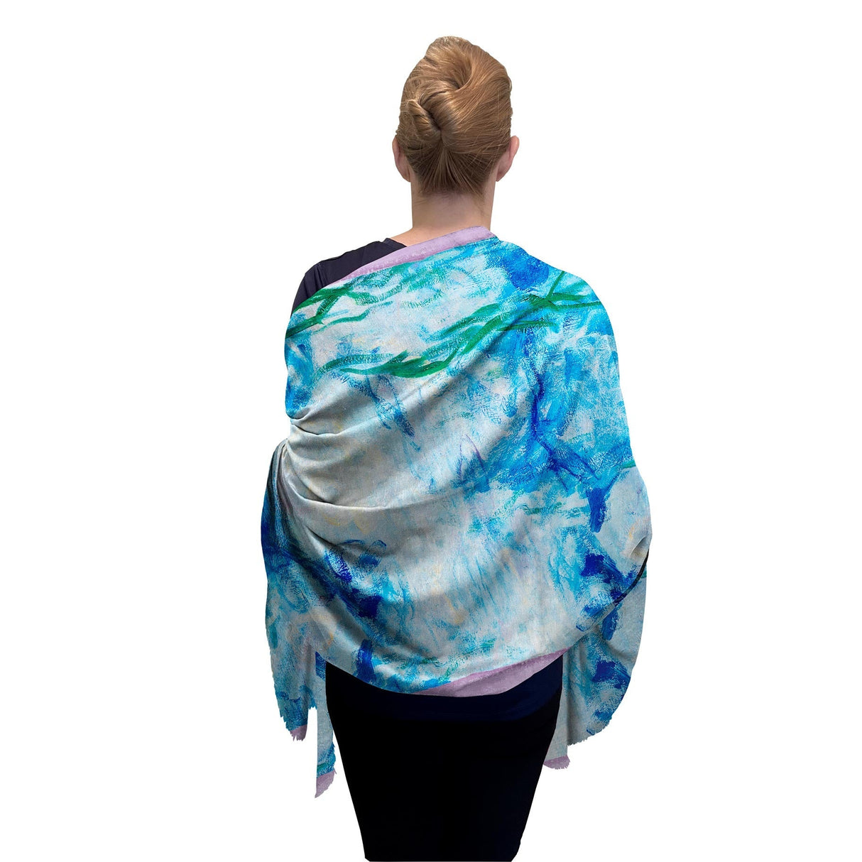 Monet Nympheas Silk Blend Shawl – Lightweight Dressy Wrap for Women