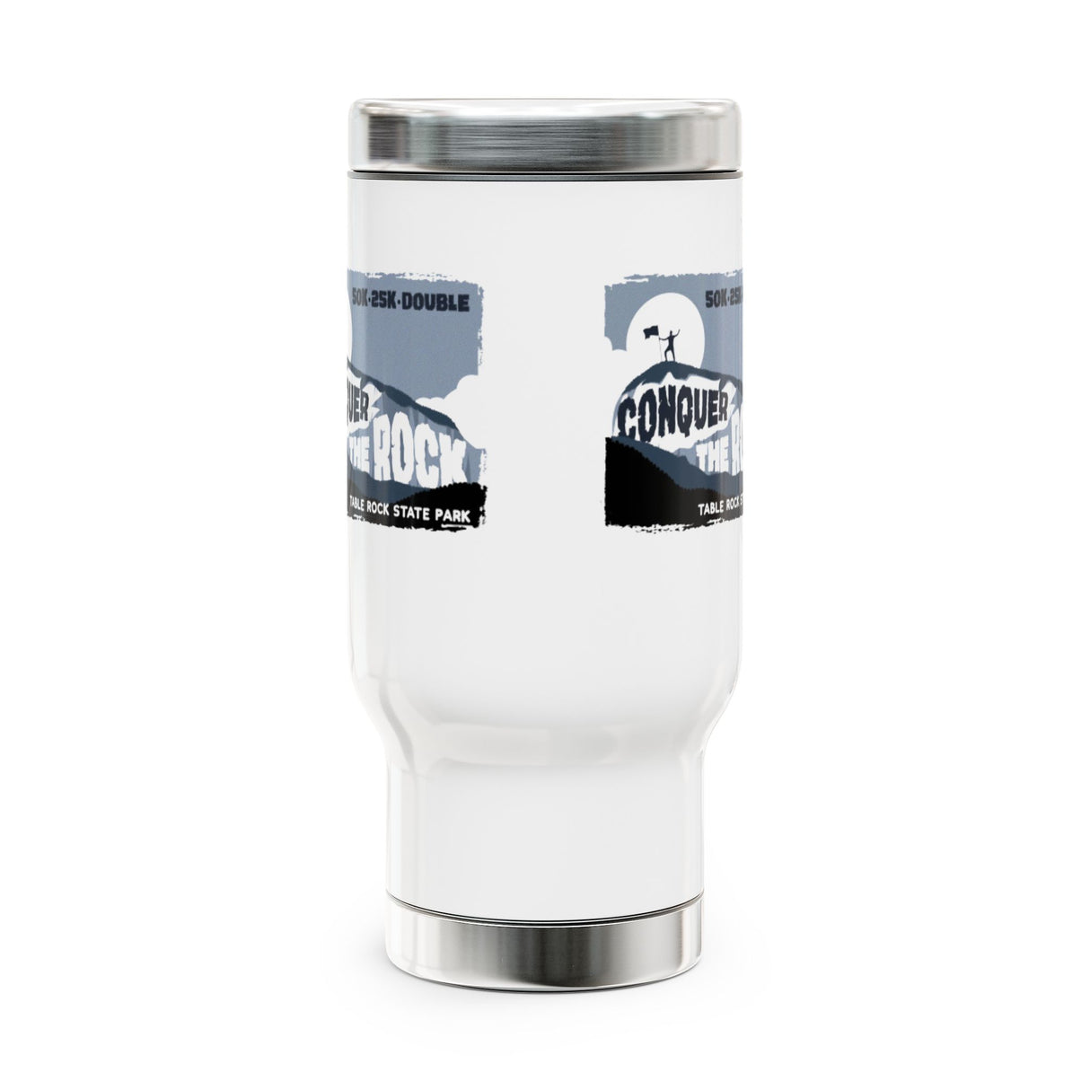 Conquer the Rock Stainless Steel Travel Mug - 14 oz with Handle