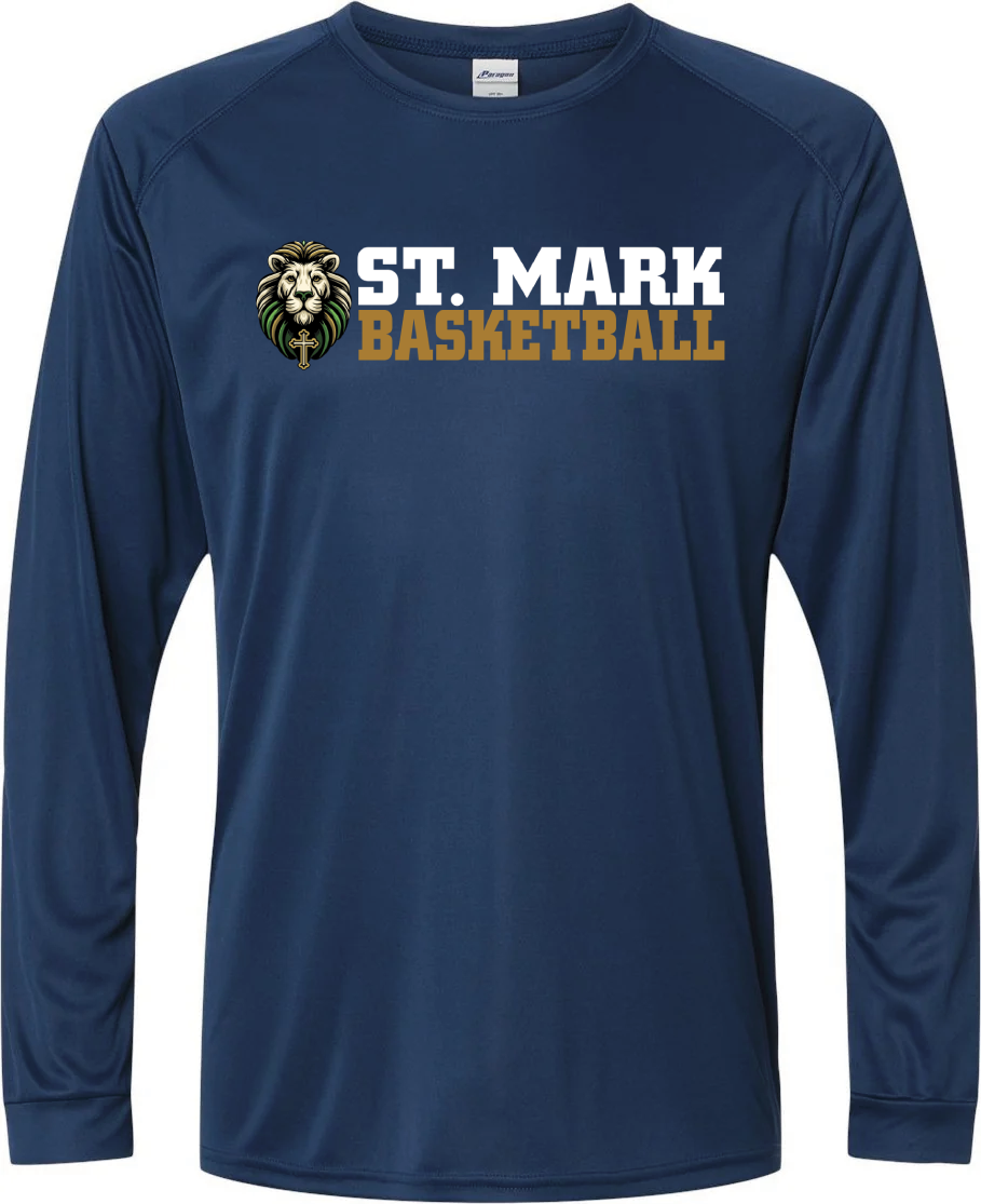 St. Mark Catholic Basketball L/S Performance Tee w/ UPF 50+