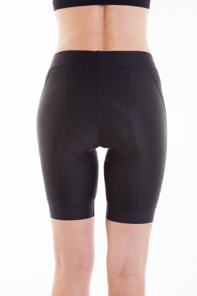 Alii Lifestyle Giada Black Compression Bike Short - 9 Inch (X-Large)