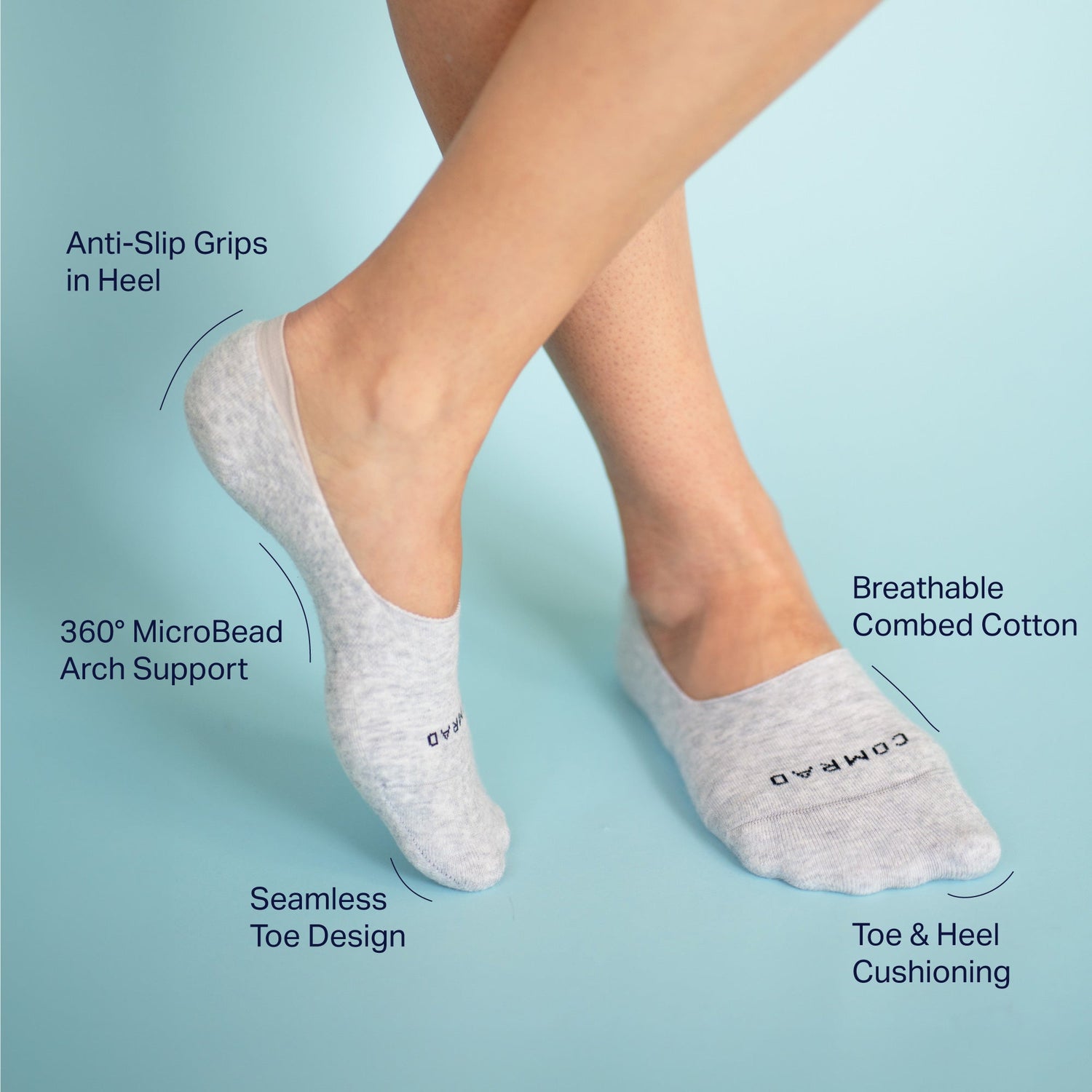 Combed Cotton No Show Socks