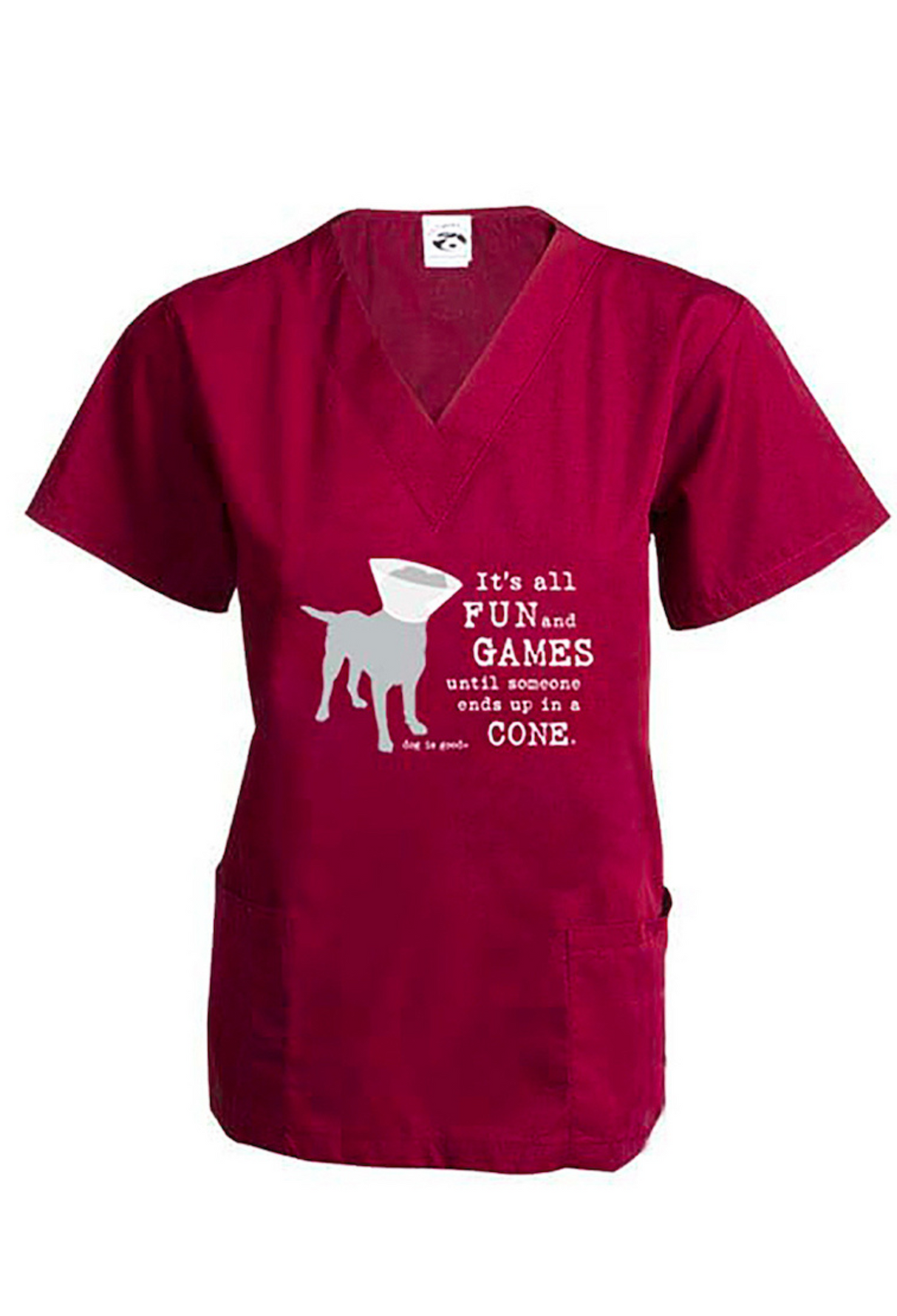 Scrub Top: It’s all fun and games until someone ends up in a cone® (Wine)