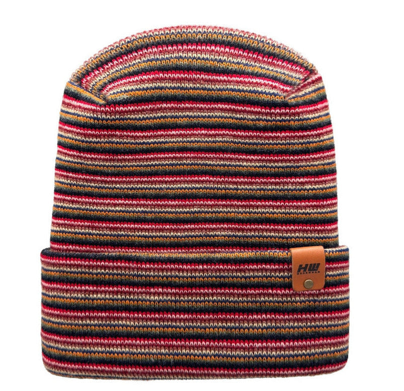 H Stitch Beanie, Multi Color Knit Winter Hats