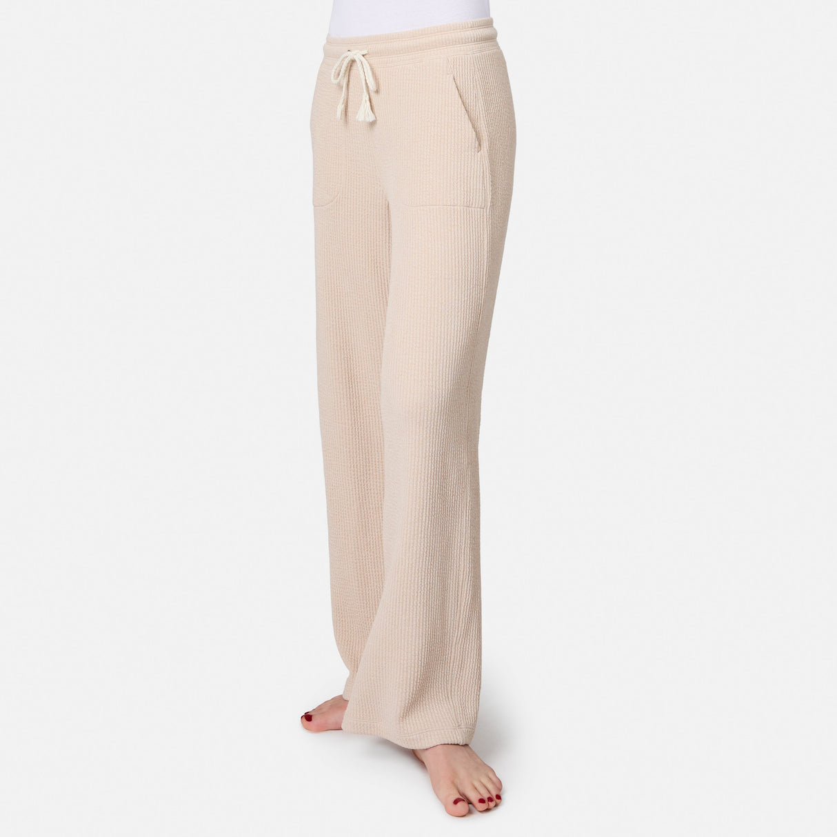 Women's Ripple Knit Long Wide Leg Pant