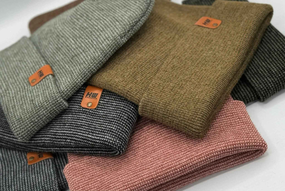 HAAKWEAR Classic Fusion Cuffed Beanie - Burgundy / Pink, Made in USA