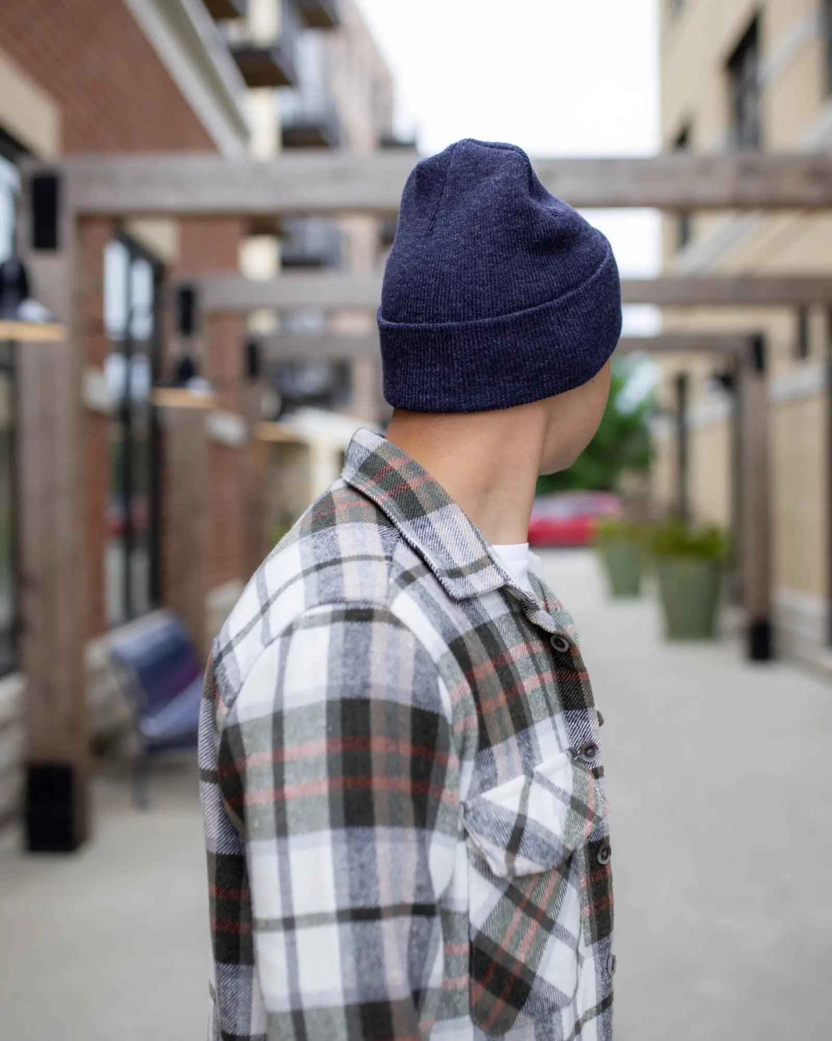 HAAKWEAR Denim Blue Knit Beanie - Cuffed Classic Hat, Made in USA