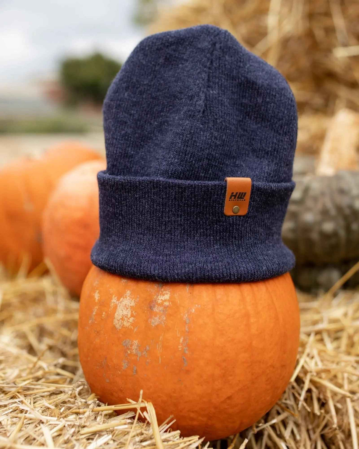 HAAKWEAR Denim Blue Knit Beanie - Cuffed Classic Hat, Made in USA