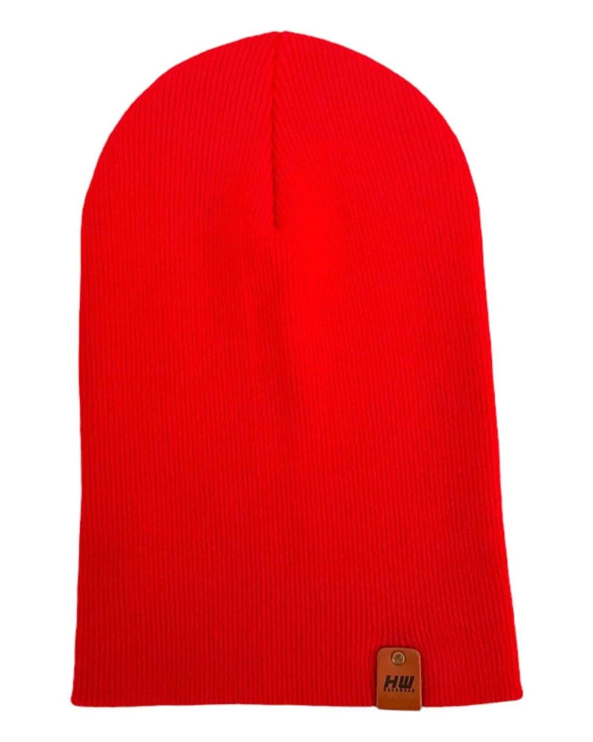 HAAKWEAR Knit Cuffed Classic Beanie / Hat - Scarlet Red, Made in USA