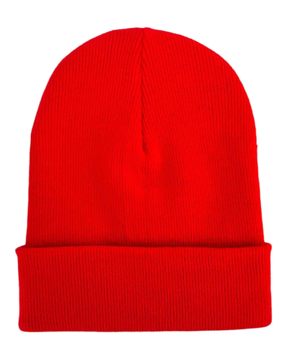 HAAKWEAR Knit Cuffed Classic Beanie / Hat - Scarlet Red, Made in USA
