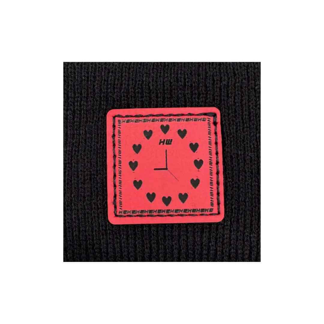 Love-Inspired H-Stitch Beanie – Black Heart Clock | Limited Edition | Trending Now