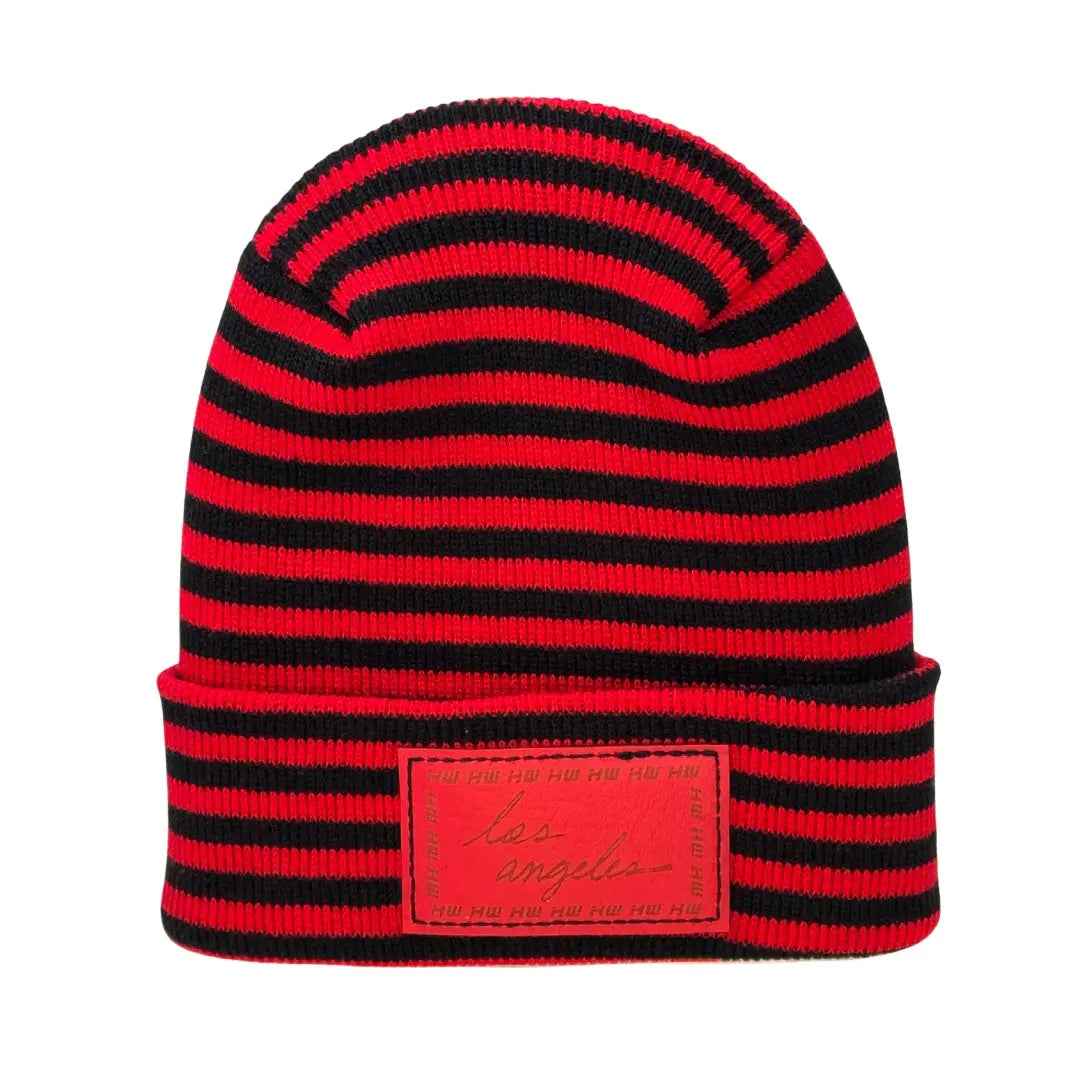 Haakwear Los Angeles Beanie - Made in USA Hats (Limited Edition) - Black / Red RoRo