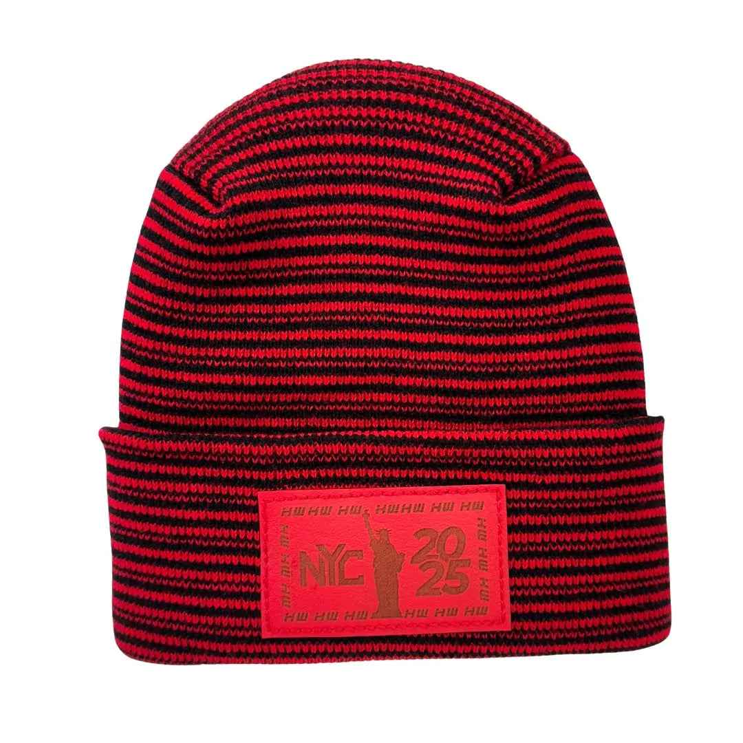 H-Stitch™ Contrast Cuffed Beanie – Black/Red | New Year 2025 Limited Edition | Made in USA