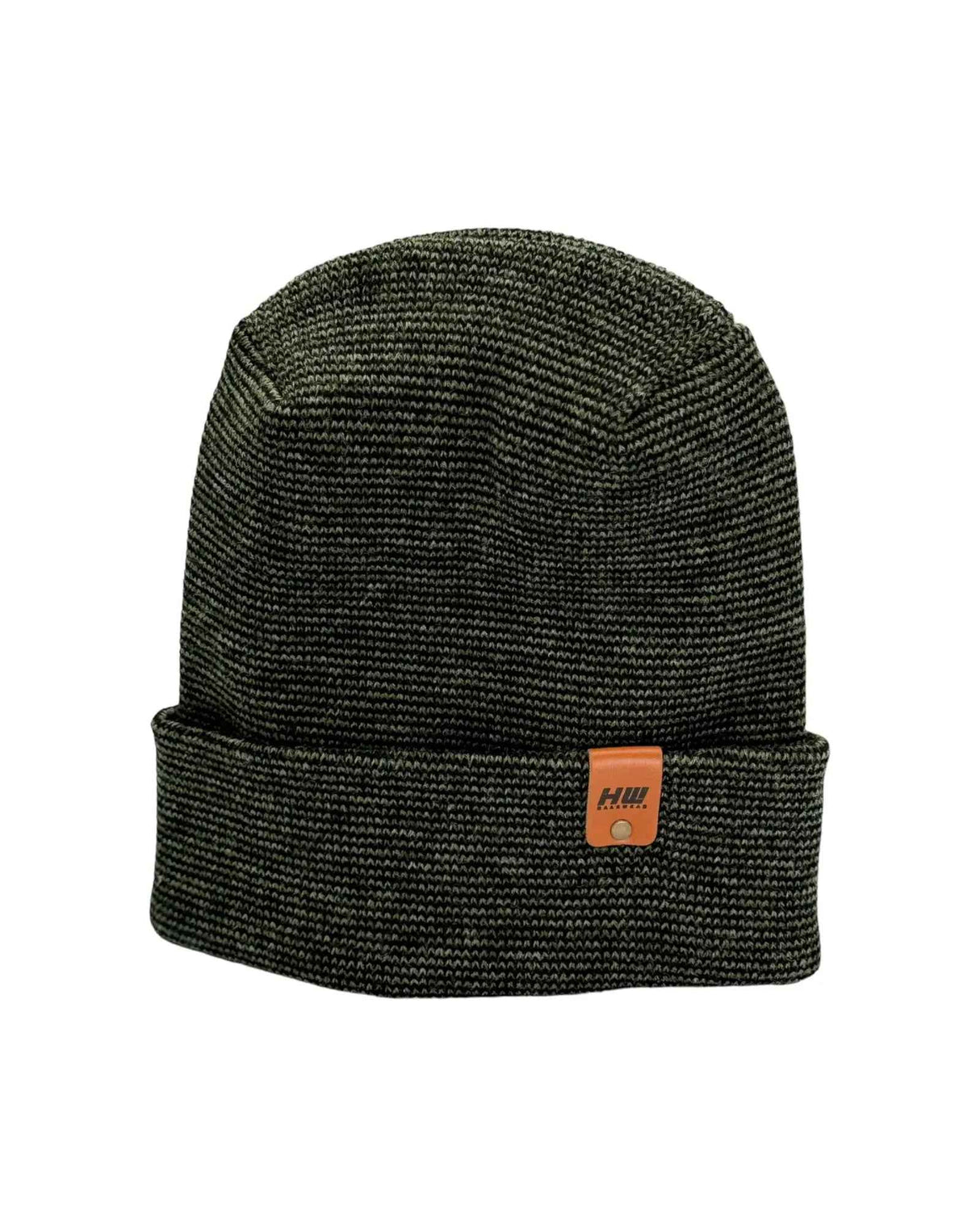 Haakwear H Stitch Fusion Cuffed Beanie / Hat (Patented Design) Black / Green, Made in USA