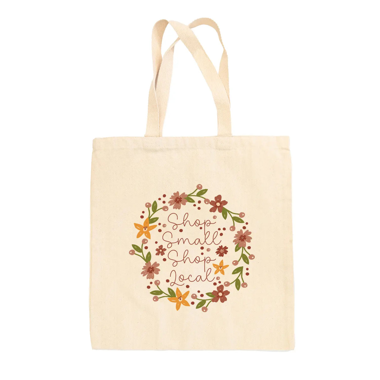 Shop Small Shop Local Wreath Tote Bag