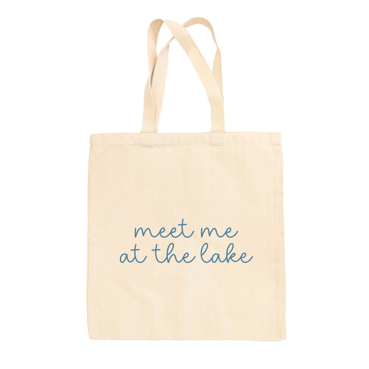 Meet Me At The Lake Blue Script (Tote Bag)