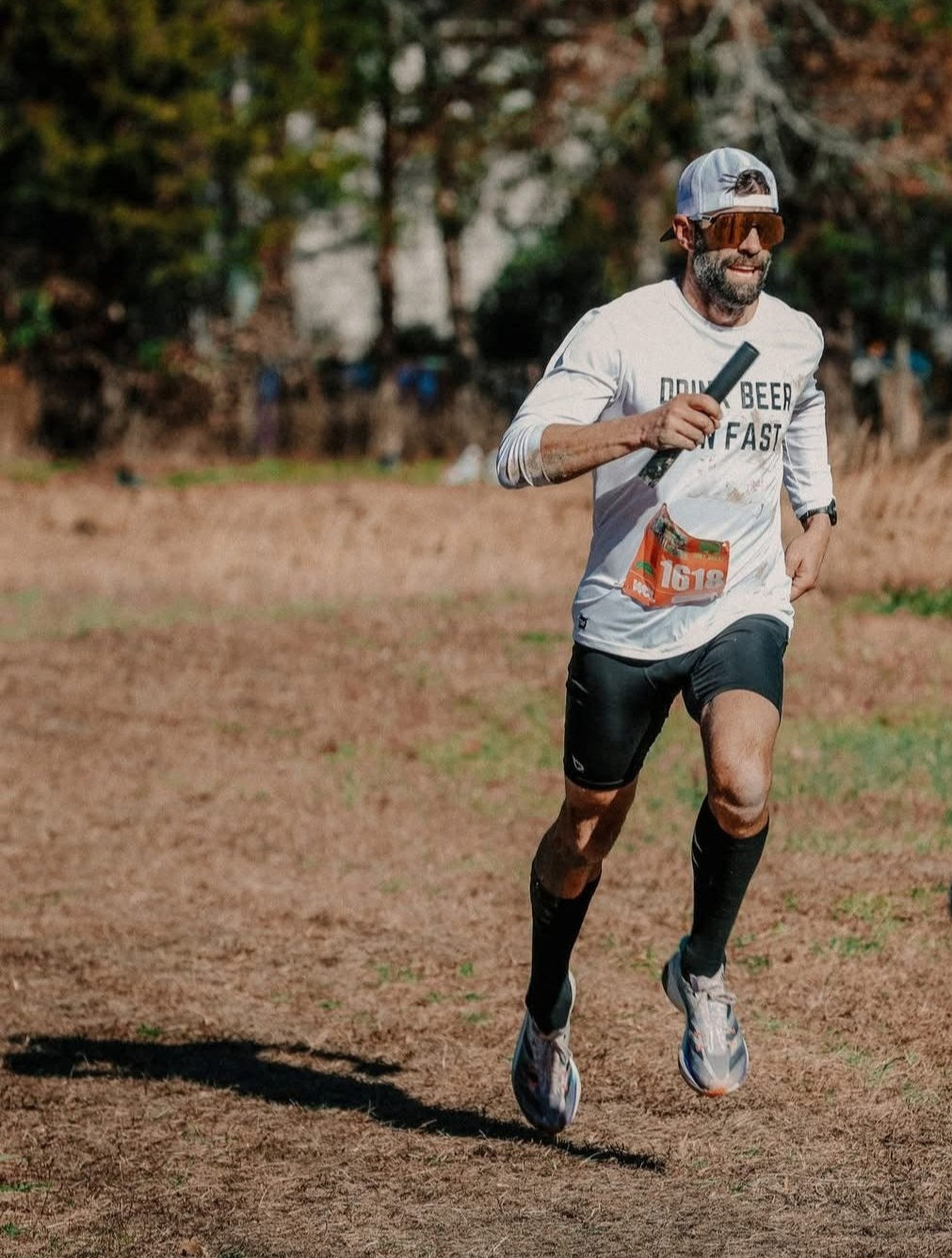 Copperhead Beer Relay Drink Beer Run Fast Islander L/S Performance Tee w/ UPF 50+