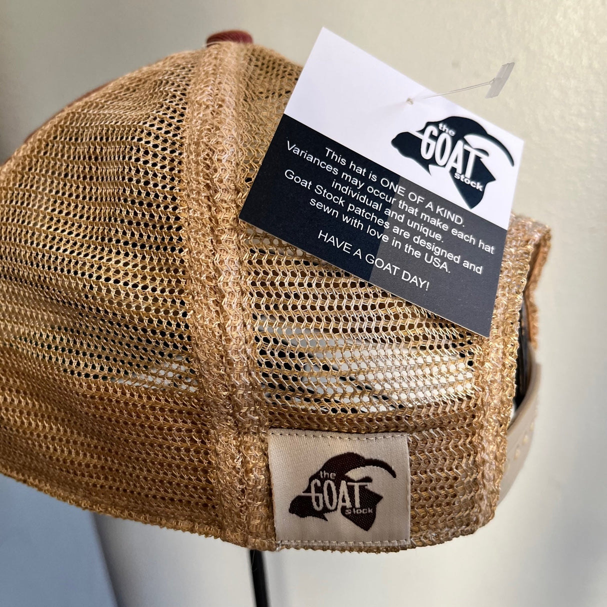 LOBSTER Distressed Tan Mesh Snapback Baseball Cap