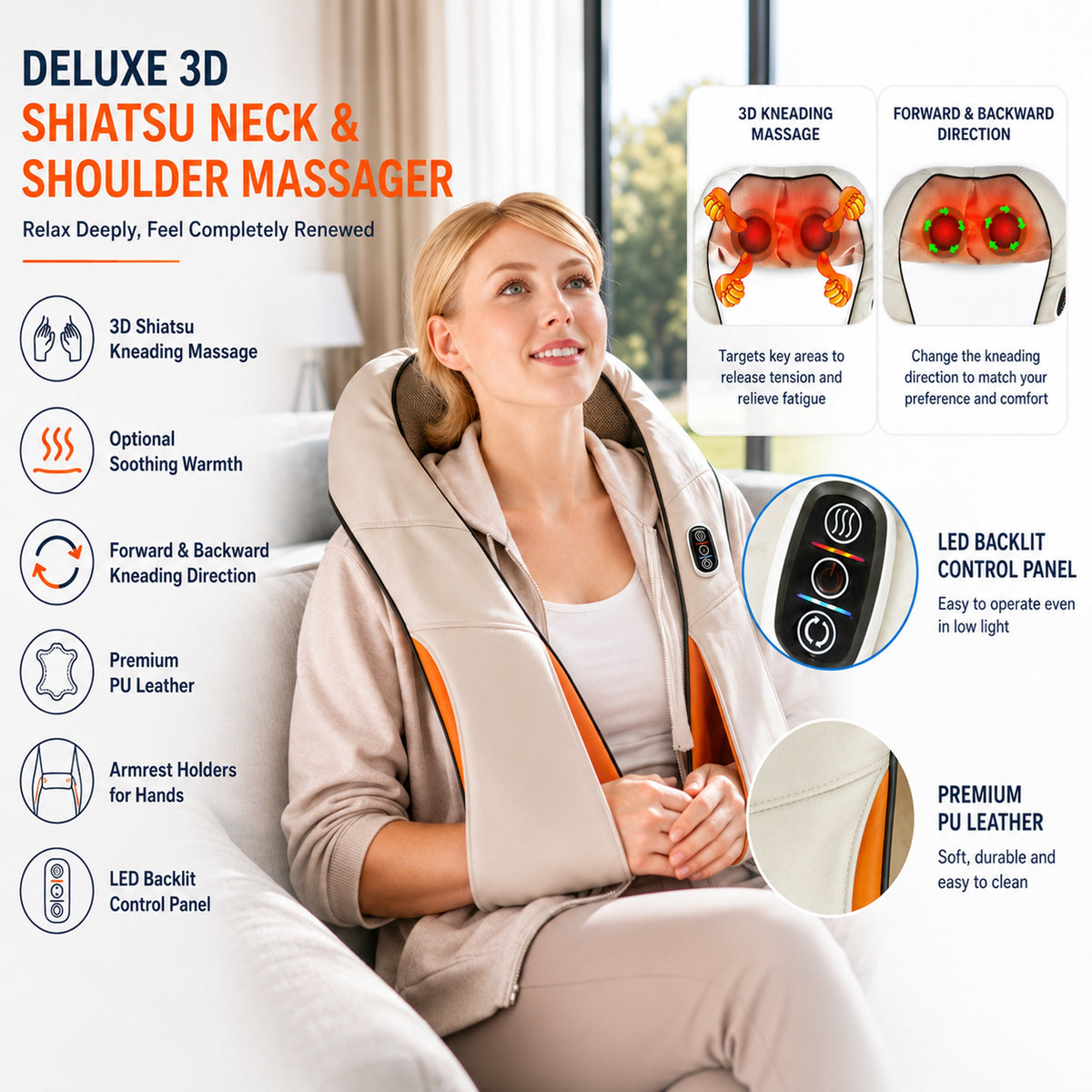 Carepeutic Deluxe Swedish Shiatsu Full Body Massager with Heat Therapy
